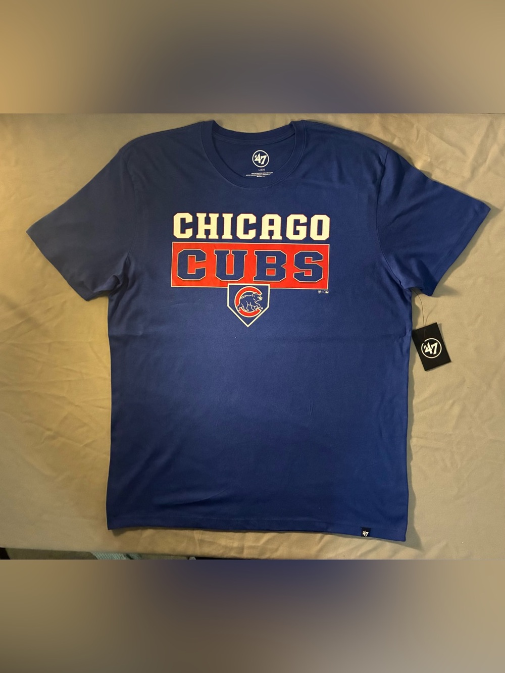 MLB Chicago Cubs Royal Blue Graphic Tee with Red & White Logo